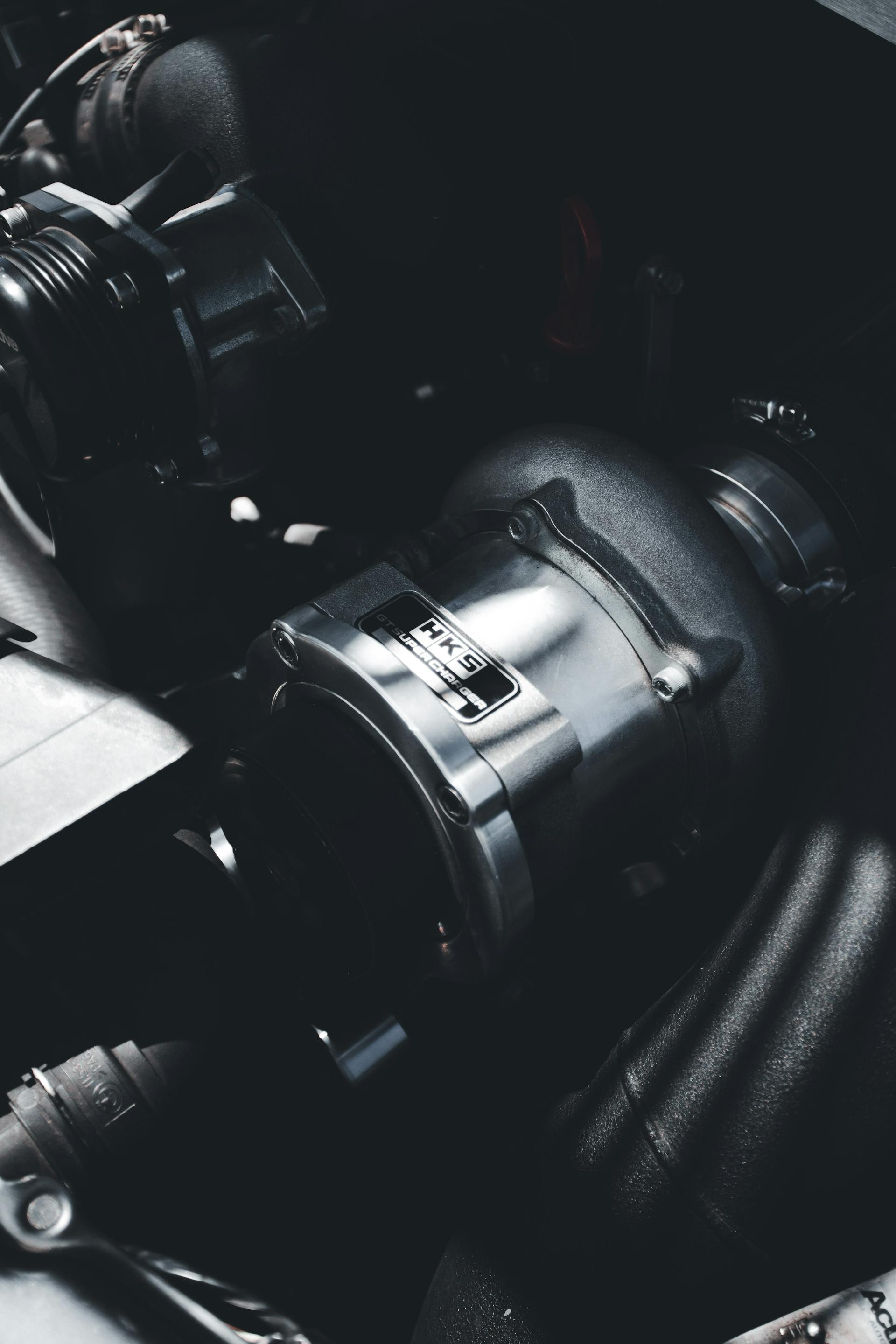 Diesel turbocharger close-up